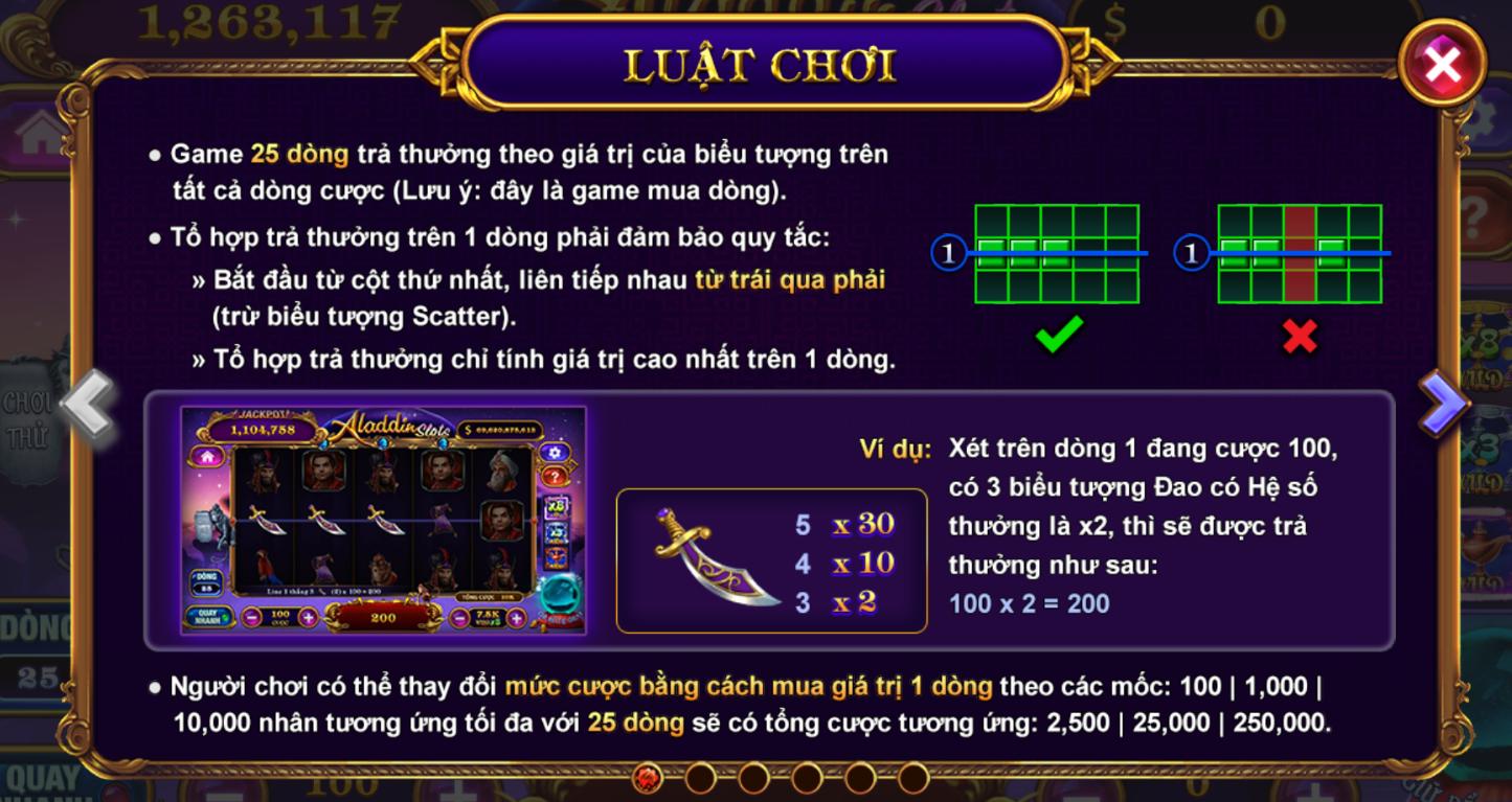 Các bước để chơi tựa game Aladdin 789 club  