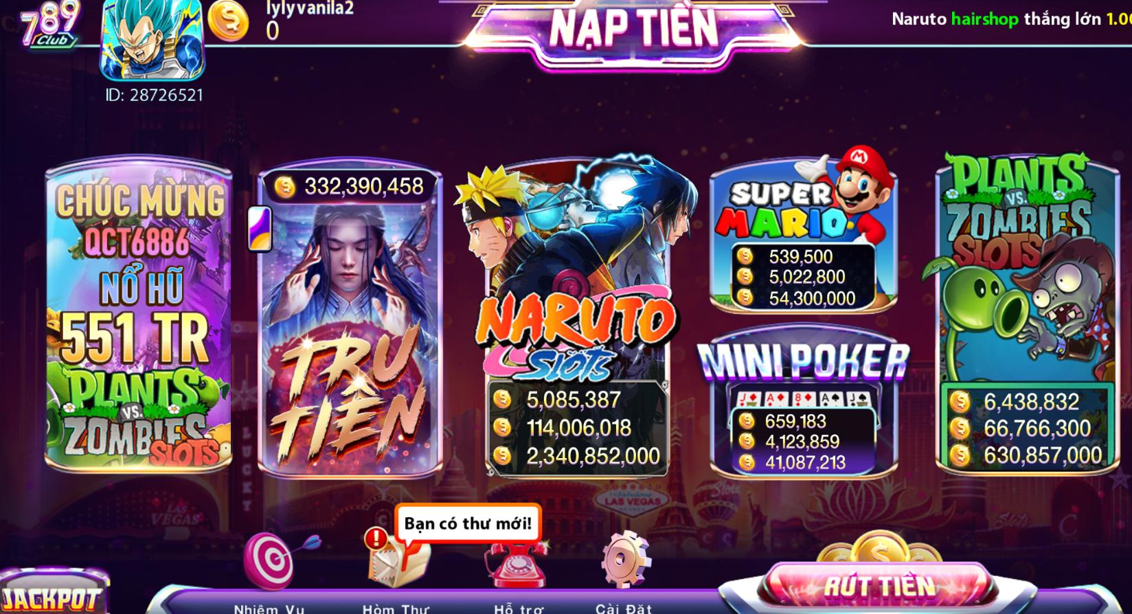 Giới thiệu game Naruto slots tại 789club