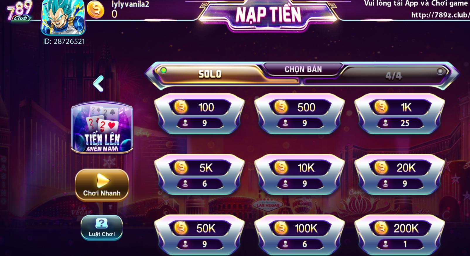 Kinh nghiệm chinh phục game bài Tiến lên miền nam khi tải 789Club